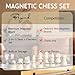 Wooden Magnetic Chess & Checkers Set, 15” Folding Chess Board | Solid Wood 2-in-1 Chess Sets for Adults with Storage Box, 2 Extra Queens, Portable Travel Chess Set for Kids & Beginners