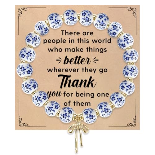 Beads Bow Charm Bracelet for Women Flower Vintage Bracelet Handmade Stretch