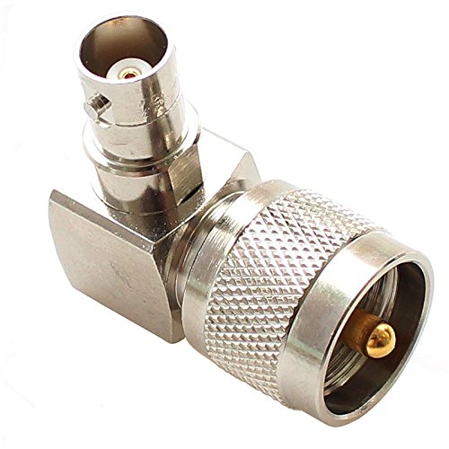 exgoofit PL259 UHF macho a BNC hembra ángulo 90° 2 unidades miniatura 4