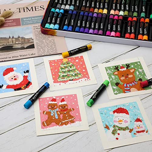 Mont Marte Oil Pastels in Tin Box Signature 48pc, 48 Assorted Colors, Vibrant Oil Pastel Set, Great Blending and Layering, Comes in Storage Case, Ideal for Art, Craft, Coloring and Sketching - Image 5