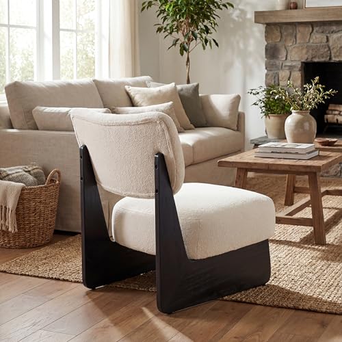 Sillón sin brazos acolchonado beige moderno miniatura 5
