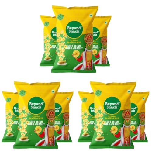 Image of Beyond Snack Nendran Kerala Banana Chips | Sour Cream Onion Parsley | Thin Crunchy Crispy Snack |300g (100g*3packs) (Pack of 3)