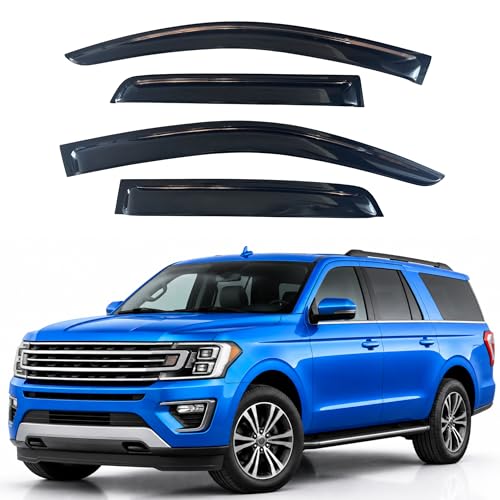 Image of IG Window Visors Fit for 2018-2025 Ford Expedition, Out-Channel Rain Guards Vent Wind Deflectors 4PC, Car Accessories for 2018-2025 Lincoln Navigator
