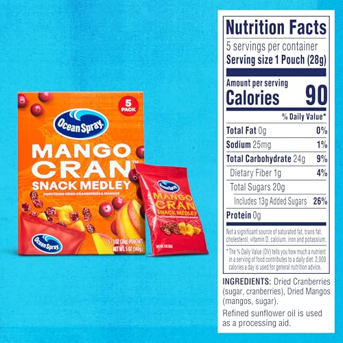 Ocean Spray ® Mango Cran™ Snack Medley, Cranberry And Mango Dried Fruit Snack thumb #4