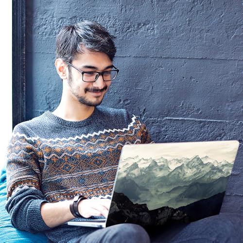 Image of Galaxsia Hilly Scene Top+Wrist Pad Vinyl Laptop Skin /Sticker /Cover Upto 15.6 Inches Laptops Laminated-Removable-HD Quality Compatible for Hp-Dell-Sony-Lenovo-Asus etc.(15x10 Inches)