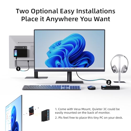 Image of MeLE Quieter3C Fanless Mini PC N5100 8GB 128GB Small Desktop Computer Triple Display Dual HDMI Micro PC WiFi 5 BT5.1 Ethernet Unlocked Bios Full Function USB-C on Office /Home /Astrophotography