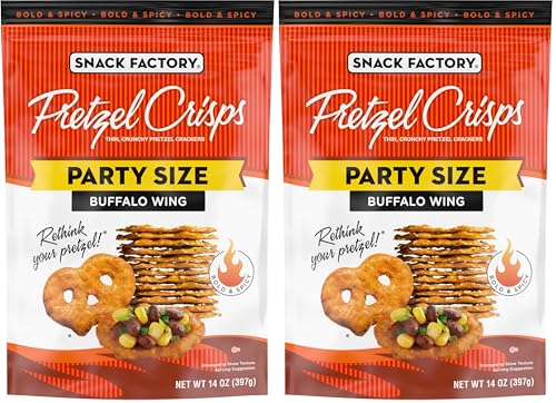 Image of Snack Factory Pretzel Crisps, Buffalo Wing, Party Size, 14 Oz (Pack of 2)