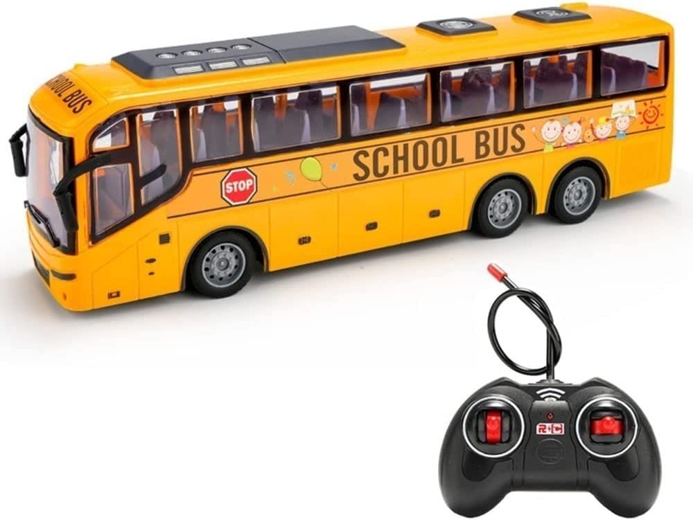 Buy BUGUSX Remote Control Bus 1/30 Simulation School Bus Model Touring