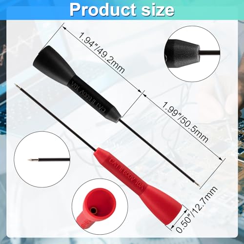 Image of 6 Pack 2mm Test Probes, 600V /10A Non-Destructive Multimeter Test Needle for Leads tl71 tl75