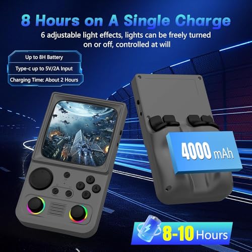 Image of R36TMAX Retro Handheld Game Console, Portable Retro Gaming Console with 4.0 inch CRT-Inspired Screen, 4000mAh Arcade Classics, Supports Multiple Emulators, WiFi Network Battling, 64GB (Gray)