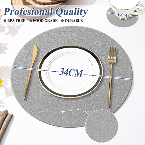 YUNJUER Round Silicone Placemats and Coasters Set, Heat-Resistant 450 °F, Non-Slip and Waterproof, Easy to Clean - Image 2