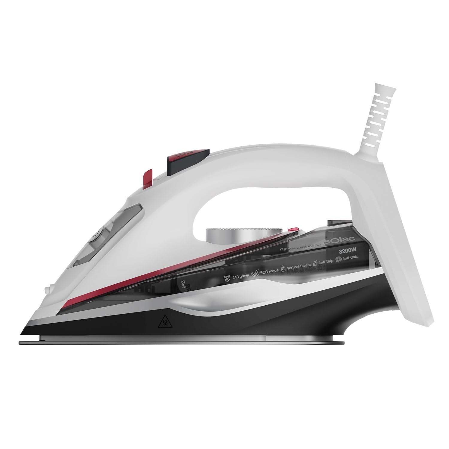 Solac – Plancha Vapor Optima Extreme 3.2 | 3200W | Golpe Vapor 240g/min | Suela Bi-Flow Steam | Antical | Antigoteo | Rápido Calentamiento | Autolimpieza | Blanco