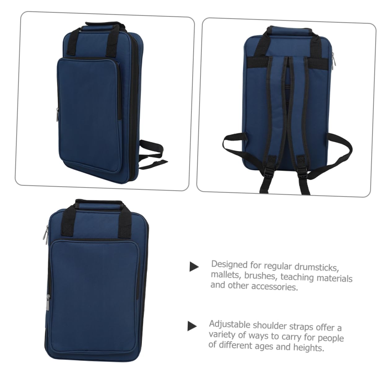 Drumstick Tasche Aus Oxford-Stoff Trommelstock-Haltertasche Mit Verstellbarem Schultergurt Großes Fassungsvermögen Für Drumsticks Mallets Lehrmaterialien Und Zubehör