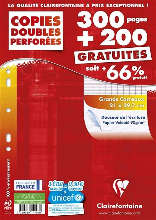 Clairefontaine 14791C kartki podwójne A4 21x29,7 cm 500 stron