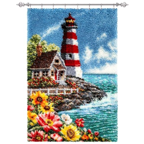 Herrschners Home Sweet Lighthouse Kit & Hanger Latch Hook Kit