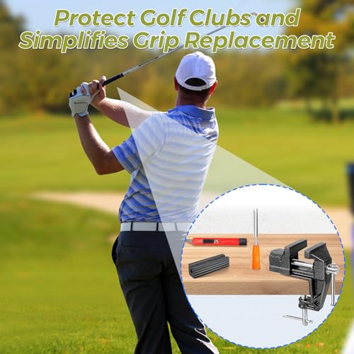 Lwuey Golf Grip Kit, Regripping Golfschläger Werkzeug zum Entfernen Gummi Schraubstock Hakenklingen 15 Streifen Doppelseitiges Klebeband Golfgriffe Montageset Wechsel Zwinge Reparieren Zubehör