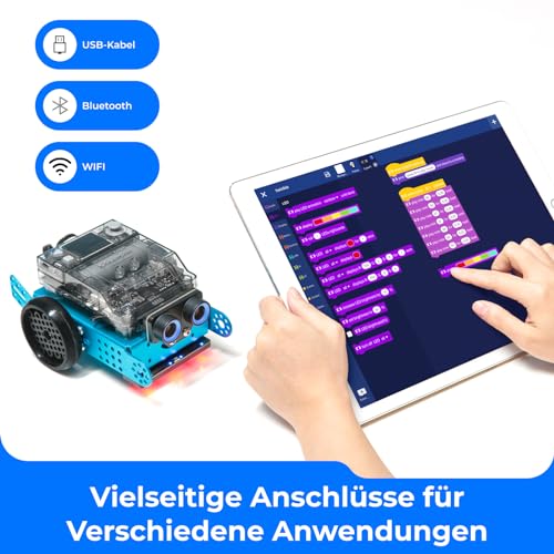 Makeblock mBot 2 Programmierbarer Roboter für Kinder, AI Roboter Spielzeug mit WiFi Fernbedienung, mit Scratch und Python Kompatibles, Intelligent STEM Bausatz Geschenk für Kinder ab 8 Jahren