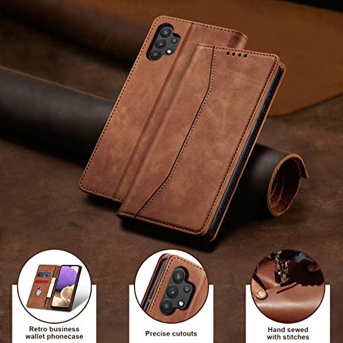 Image of Jasonyu Flip Wallet Case for Samsung Galaxy A32 5G,Brown