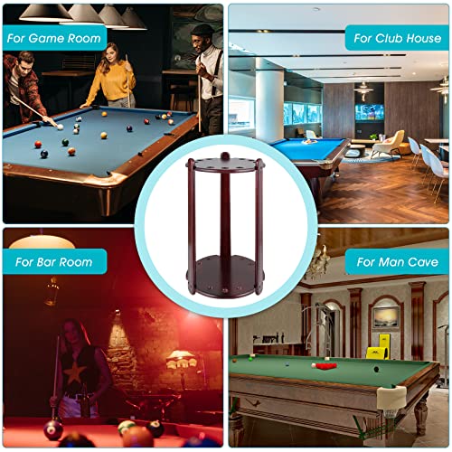 Hmqq Billiards Cue Rack(Solid Wood Pool Cue Rack With Holds 9 Sticks & Full Ball Set,Mohagany) #TOP5