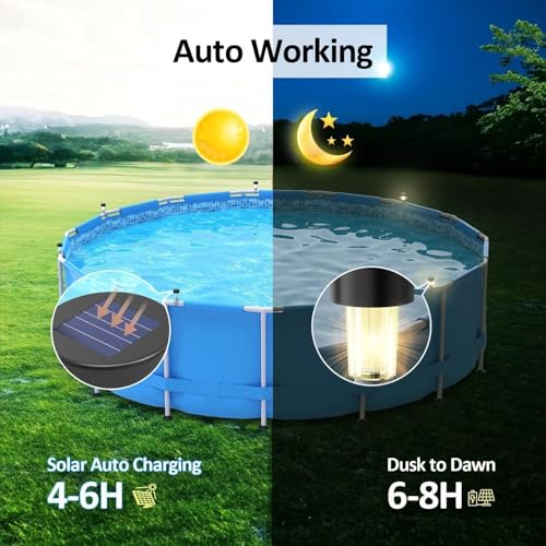 Image of VIVITO Solar Pool & Garden Lights | Color Changing Floating RGB LED Lights with Auto On /Off | Waterproof Solar Pathway & Fence Lights for Pool, Lawn, Patio, Garden, Christmas (Multicolor, 10 Pieces)