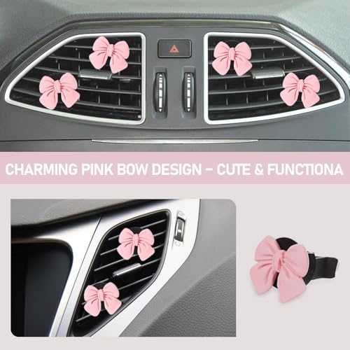 Image of 6 PCS Coquette Pink Bow Car Air Freshener Set,Girly Car Accessories for Women, Cute Girl Car Decor, Aesthetic Pink Car Decorations, Perfect for Women's Car Interior, Coquette Car Accessories