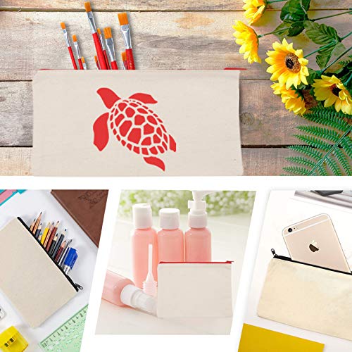 Gorgecraft 10 Pack Canvas Zipper Bags Diy Craft Blank Makeup Bags Cotton Canvas Pencil Case Multipurpose Cosmetic Travel Toiletry Pouch (Red, 8 X 5.5 Inch) #TOP6