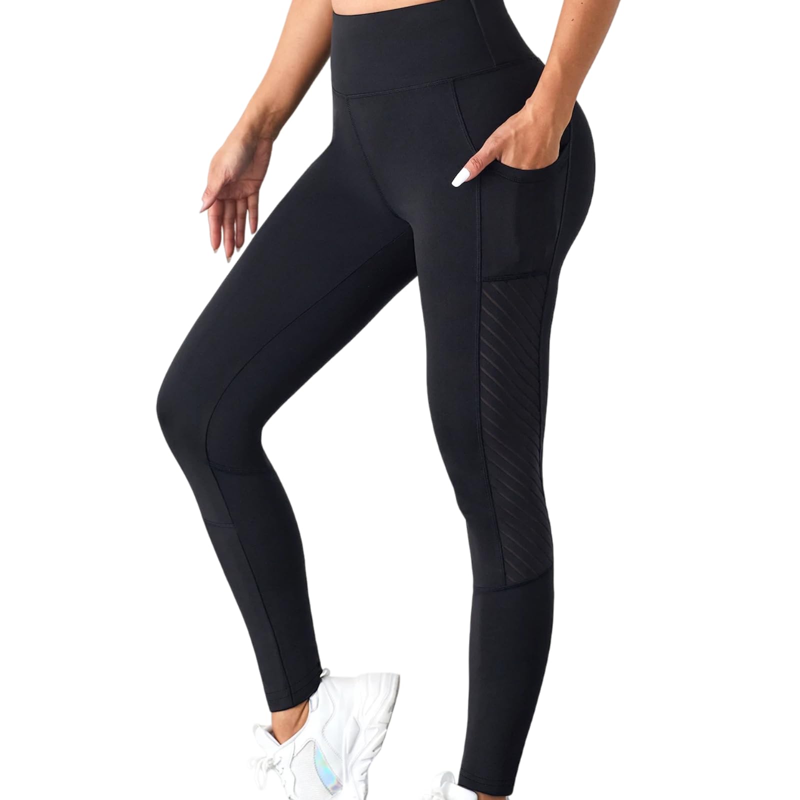 Siateczkowa kieszeń z wysokim stanem, joga, fitness, ćwiczenia, obcisłe legginsy dla kobiet