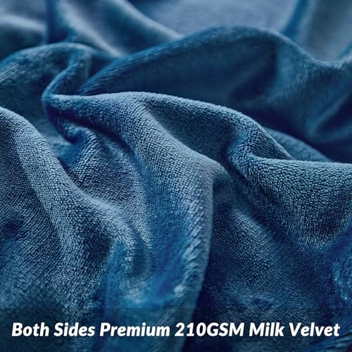 Image of WARMDERN Navy Blue Velvet Duvet Cover Set Oversized King Size, Luxury Milk Velvet Bedding Duvet Cover with Zipper Closure, 3pcs Ultra Soft Duvet Covers for All Seasons, 120 inch x 98 inch, Navy Blue