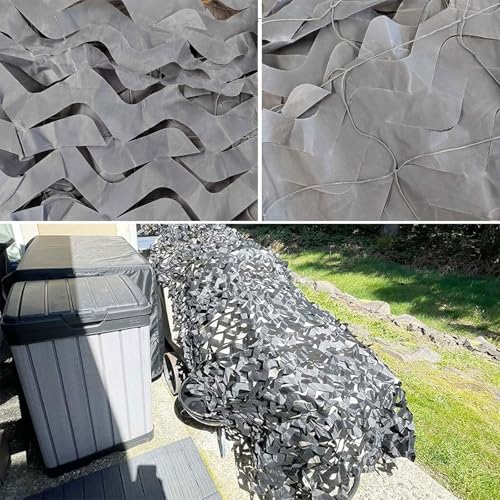 Filet camouflage chasse gris 3x4m en maille légère pour dissimulation extérieure