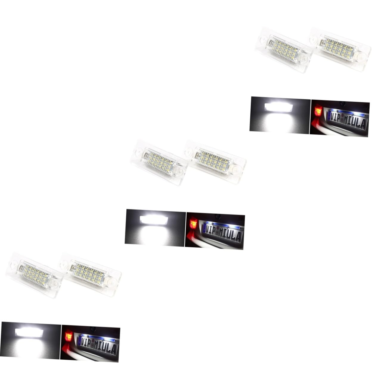 GLEAVI 6piezas Luz De Matrícula Led Para Automóviles Lámpara Placa Leds Brillantes Instalación Sencilla Consumo Energético Accesorios Para Vehículos