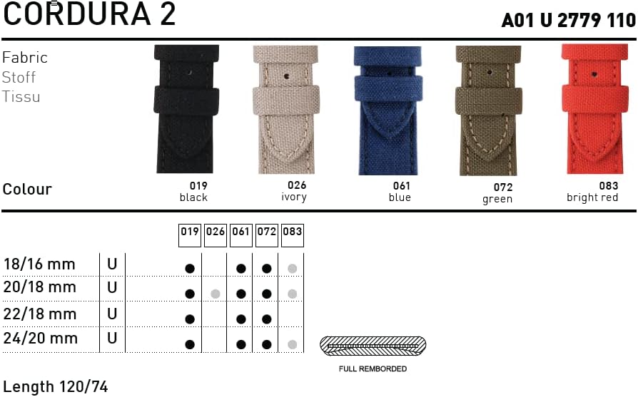 22mm Hadley-Roma MS850 Mens Sand Khaki Tan Cordura Canvas Watch - Foto 7