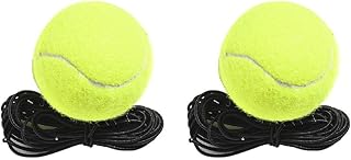 DarklIp 2 peças Bola de treinamento de tênis bola de rebote com cordão elástico Equipamento de treinamento portátil para crianças iniciantes Bolas de treinamento de tênis com corda