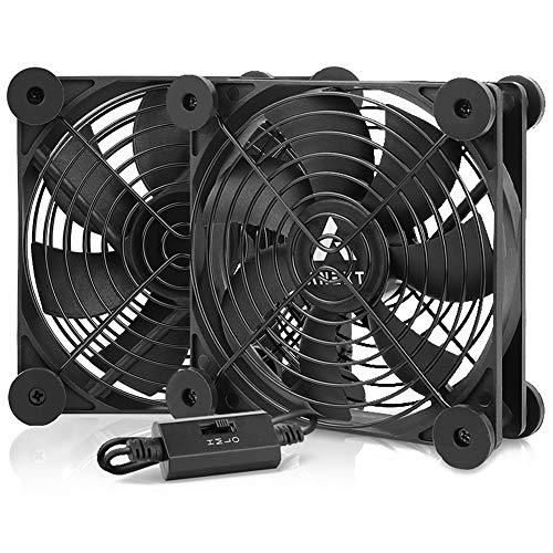 ANEXT, 120mm USB Fan, 120mm Fan, Silent Fan for Receiver DVR Playstation Xbox Computer Cabinet Cooling, 2 Packs