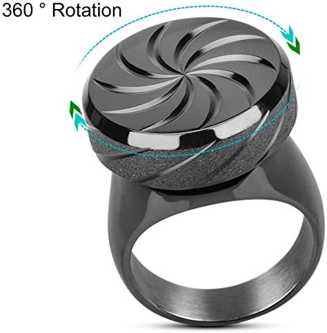 Ring Gyro Fashion Ring for Women 316L Stainless Steel ring 2017 New Design 360° Rotation Hands Focusing Toys Size9