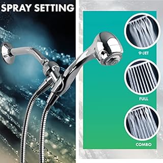 Niagara Conservation N2945CH Earth Spa 3-Spray with 1.5 GPM 2.7-in. Wall Mount Handheld Shower Head in Chrome, 1-Pack | Bathroom Shower Head Sprayer with Pressure Compensation Technology