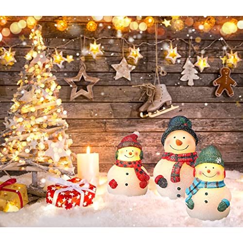 Revelbunny Christmas Flameless Candles, Snowman Carved Led Flickering Candles With Remote Timer, Battery Operated Real Wax Snowman Fake Candles For Home Holiday Xmas Decor Gifts, Set Of 3 #TOP5