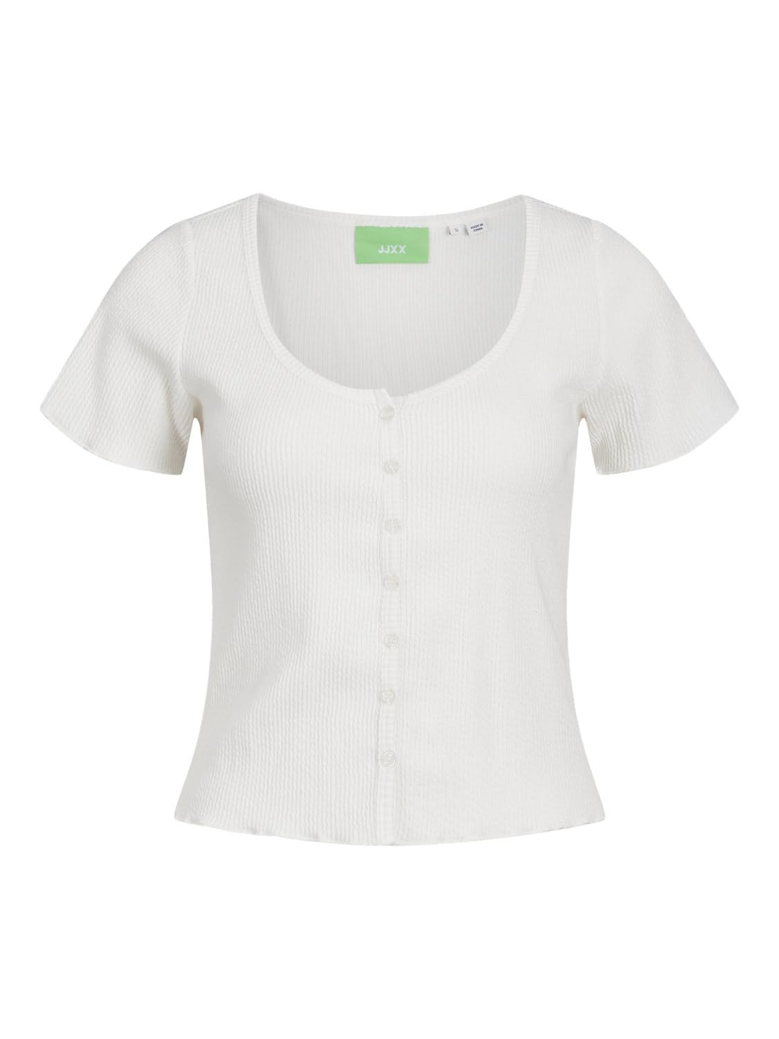 Jack&Jones Women's JXLUCINDA STR SS TEE JRS T-Shirt, Weiß,