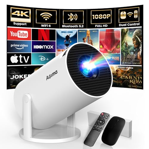[App Integrada] 2025 Upgraded Proyector Mini Proyector Portátil, Dual Control con Ratón Android TV...