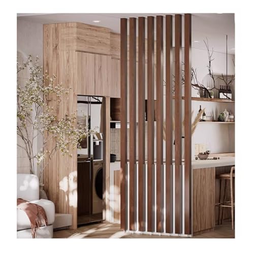 Wood Slat Room Dividers Floor to Ceiling, Wall Partition Screen Post for Office, Stairway, Lofts and Porch, Modern Living Room Decorative Panel ，No-Drill Installation(8 Root,160cm/62.9in/5.24ft)