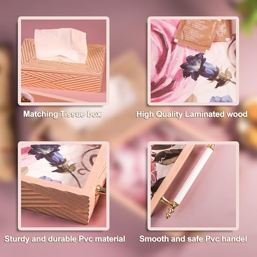 Image of Art Street Premium Serving Tray for Kitchen, Dining, Home and Office (Pink, Tray Size 8x17 Inch)