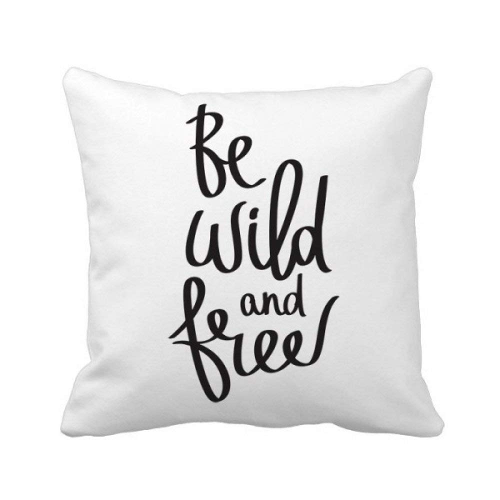 Housse de coussin salon Be Wild and Free déco bohème pour fauteuil et lit