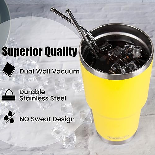 Image of D.S 30oz Yellow Tumbler Double Wall Vacuum Insulated Travel Coffee Mug