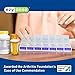 EZY DOSE Weekly (7-Day) Pill Case, Medicine Planner, Daily Vitamin Organizer Box, X-Large Push-Button Compartments, Convenient and Easy to Use, Arthritis Friendly, Clear Lids, Color May Vary, BPA Free