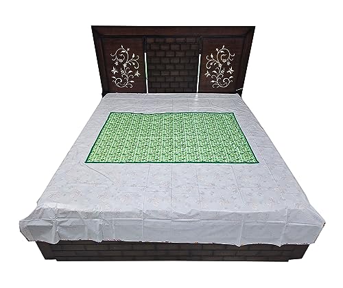 Image of EcoSoft Plastic Sheet,PVC Sheet for Kids,Rubber Sheet for Babies,Bed Wetting Protector(90 x 135 cm) (Blue Alphabet & Green Baby Bottle)