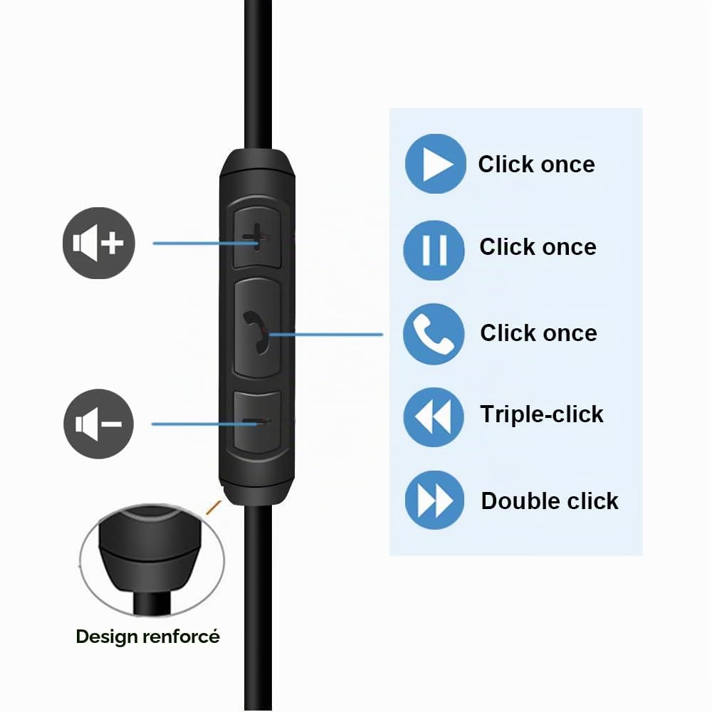 BINGLE Câble audio de rechange 3.5mm à 2.5mm avec Micro/Télécommande 1.2m pour Casque Bose 700, QuietComfort 25, 35II, OE2, OE2i, On-Ear 2 Noir
