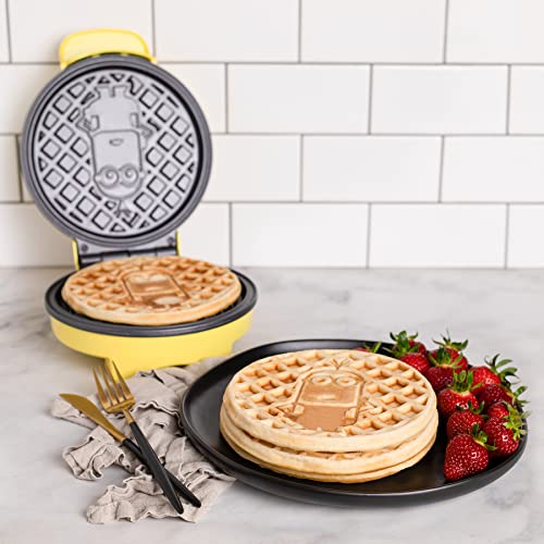 Image of Uncanny Brands Minions Kevin Waffle Maker- Iconic Minion on Your Waffles - Waffle Iron