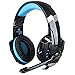 ÁpexTech KOTION EACH G9000 3,5 mm KOTION deindesign Gaming Headset Auriculares estéreo con micrófono luz LED para PlayStation 4 Tablet PC teléfonos móviles mediante(Negro+Azul)