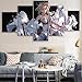 Produktbild Hd 5 Stück Leinwand Kunst Gedruckt 5 Stück Wandkunst Leinwand Malerei Anime Charakter Poster Moderne Heimdekoration Wohnzimmer Schlafzimmer Modulare Bilder Rahmen Poster Bild Xxl Wohnzimmer Wohnkult