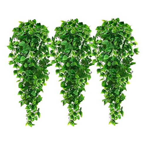 rupusiner 3 PCS Plantas Colgantes Artificiales Planta Colgante Falsas Hojas de Hiedra de viña Falsa Guirnalda para decoración Interior y Exterior