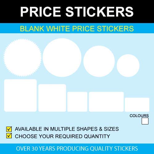 Blank White Price Stickers - Removable Adhesive, 15mm Circle, 200